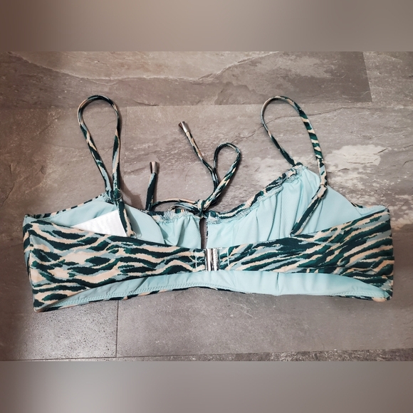 NWOT Seafolly Wild at Heart Drawstring Bralette Bikini Top. Evergreen. 12 US. - Picture 5 of 10